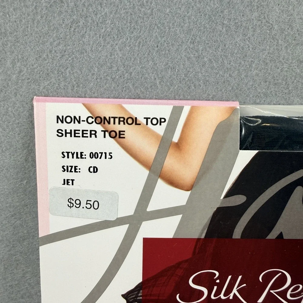 Hanes Silk Reflections‎ Silky Sheer Non-Control Top Pantyhose 715 Jet CD